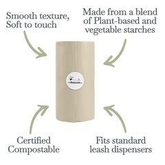 Rouleaux Nina Woof de sacs compostables pour promenades pratiques.
