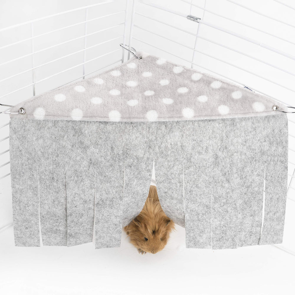 Niteangel rideau d'angle en polaire forêt gris pour petits animaux.