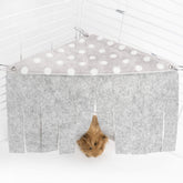 Niteangel rideau d'angle en polaire forêt gris pour petits animaux.