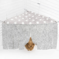 Niteangel rideau d'angle en polaire forêt gris pour petits animaux.