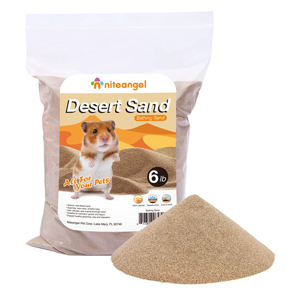Niteangel sable désert: bain naturel pour petits animaux, aide à nettoyer et détendre.