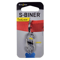Nite Ize S-Biner TagLock sur collier, verrouillage fiable pour étiquettes d'identification