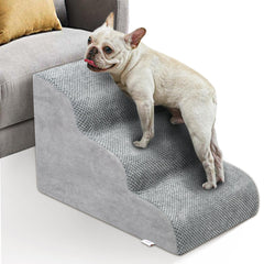Niubya escaliers pour chien gris à 3 étages, pratique pour petites races et canapés hauts