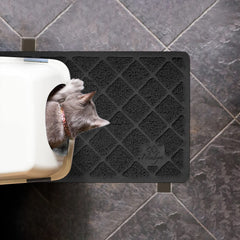 Niubya tapis-litière, grilles croisées, retiennent les gros grains et évitent les dégâts.