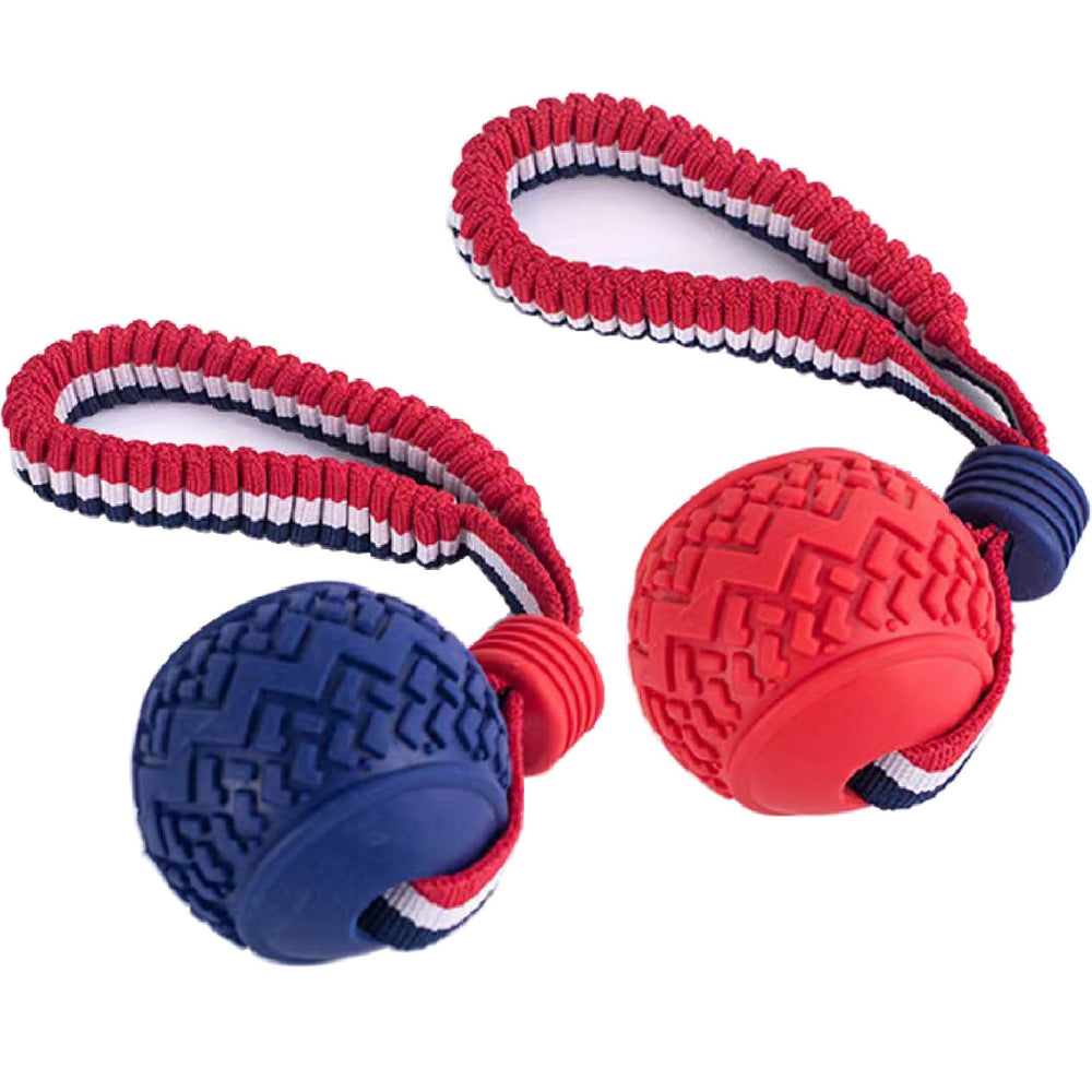 Nlmskzzy balle chien avec corde rouge – jouet interactif pour jeux et mordillage