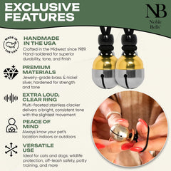 Noble Bells détail en bronze et argent nickelé, durabilité élevée