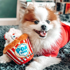 Peluche-cri Nocciola Popcorn, divertissement sonore pour votre chien.