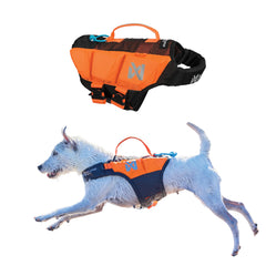 Non-stop dogwear Protector Life Jacket sur chien nageant, mouvement et sécurité accrus.