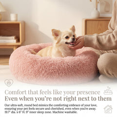 Nononfish nid en forme de beignet pour chat rose, endroit doux pour le ronronnement.