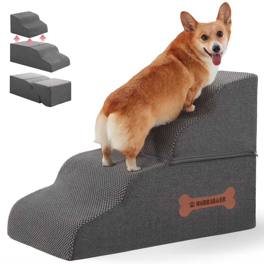 Nordjager escaliers 4 etapes: soutien fiable pour chien ou chat sur lit