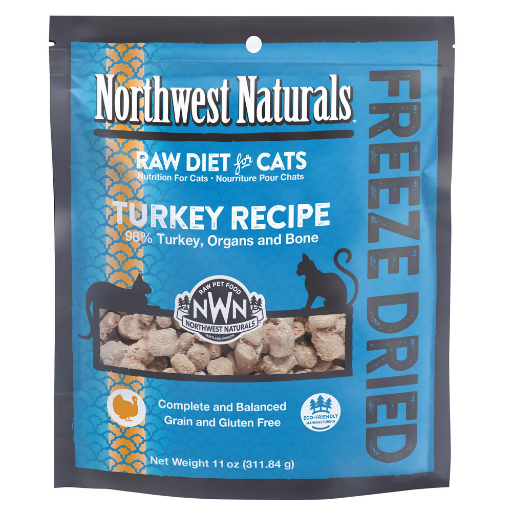Northwest Naturals – bouchées petites de dinde lyophilisée, faciles à mâcher pour chat.