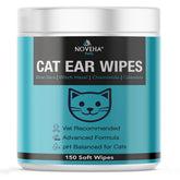 Lingettes NOVEHA pour oreilles de chat – application douce et précise.