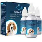 NOVEHA Nettoyage en gouttes pour animaux : bouteille pratique pour le soin oculaire quotidien.