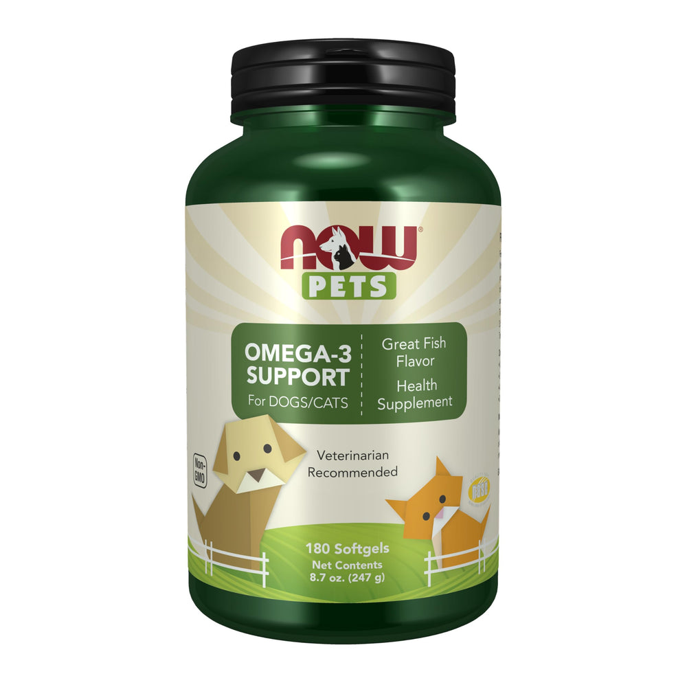 NOW Pets Omega-3 gélules molles, soutien articulations et mobilité.