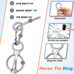 Nuenen mousquetons cheval en inox, attache rapide et sûre.