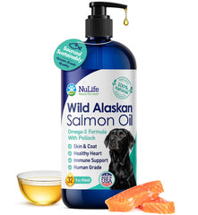 NuLife huile saumon alaskien pour chien – bouteille pompe pratique pour dosage précis