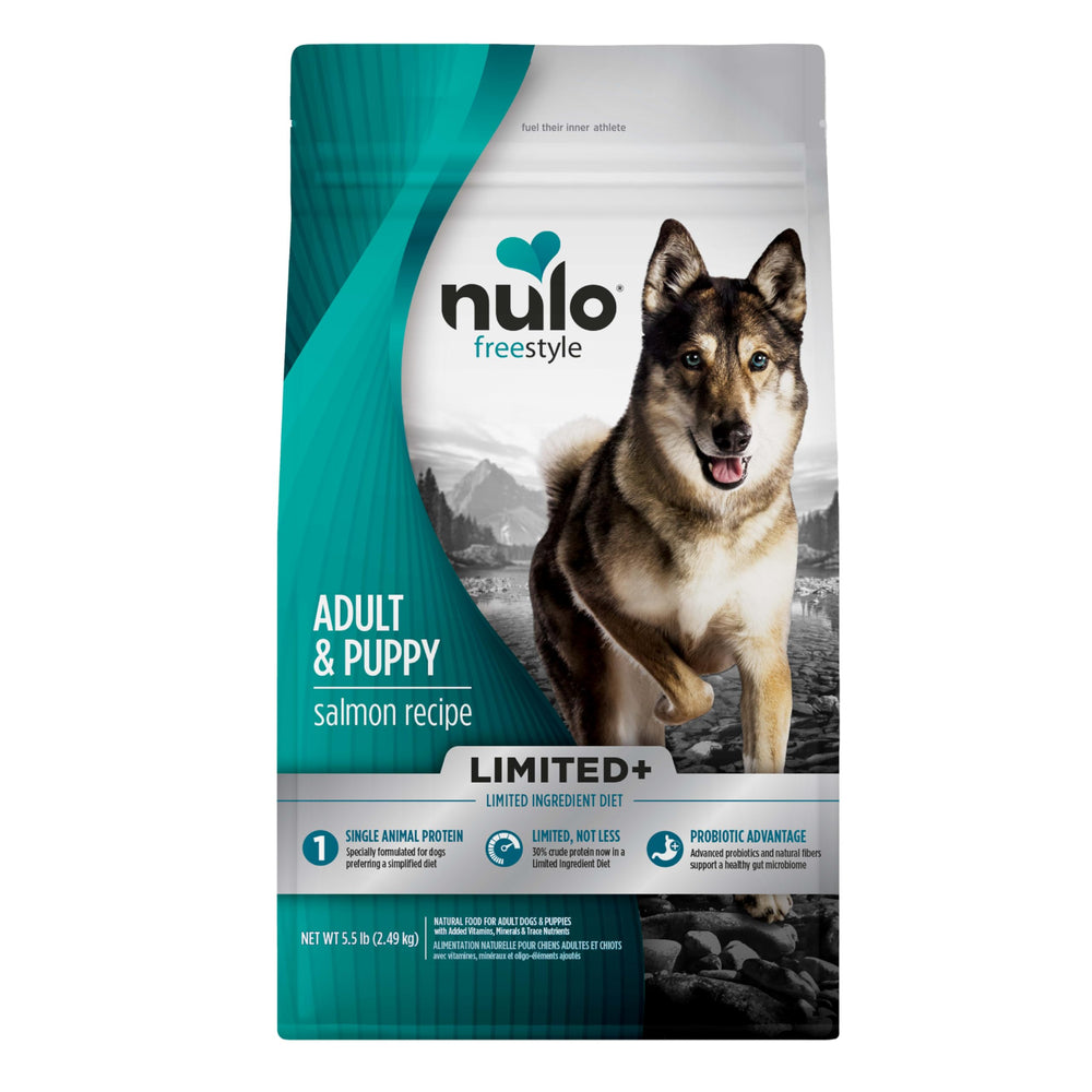 Nulo FreeStyle saumon, premier ingrédient, soutien musculaire pour chiens actifs