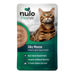 Nulo Freestyle Mousse Chat, recette poulet et canard, goût riche.