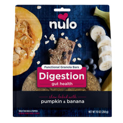 Friandise Nulo Granola Bars – emballage, snack sain pour chiens actifs.