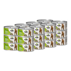 Nulo Pâté Chat Canard-Thon en boîte, texture riche et appétente pour le repas.