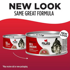Nulo Pâté chat, ingrédients naturels visibles.