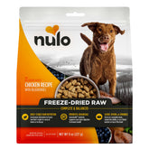 Nulo poulet lyophilisé cru avec bleuets dans un sac pratique pour chien