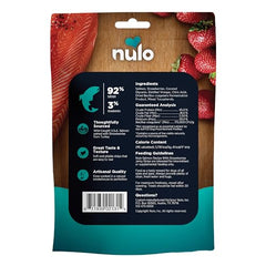 Nulo Jerky: saumon premier ingrédient et fraises, saveur naturelle.