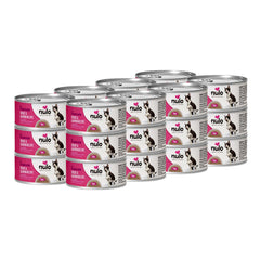 Pâté Nulo Truite-Saumon pour chat, texture riche et protéines de qualité.
