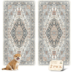 Nunubaby tapis-pipi lavable beige, absorption élevée et base anti-glisse.