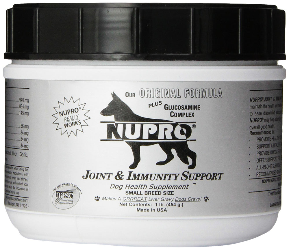 Nupro – bouteille du supplément, soutien potentiel des articulations pour chiens actifs.