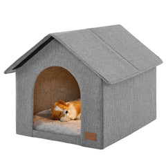 NUROMY Maison chien intérieur avec coussin peluche lavable, repos privé et propre.