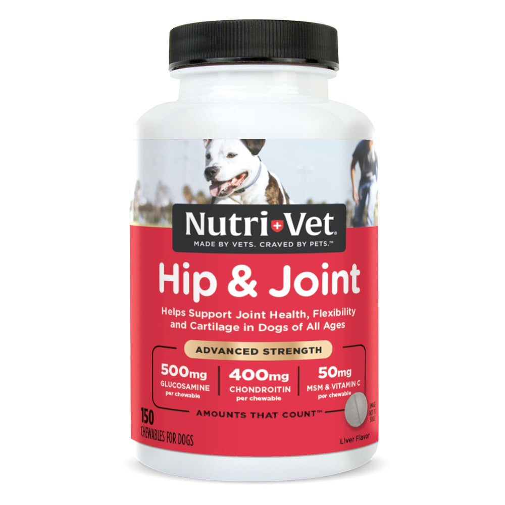 Nutri-Vet Advanced Strength comprimé chien au goût foie, soutien potentiel des articulations.