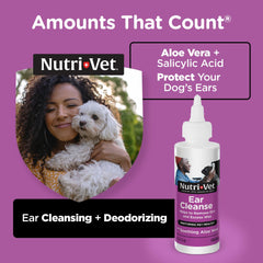Nutri-Vet aloé nettoyant oreilles — douceur apaisante pendant le nettoyage.