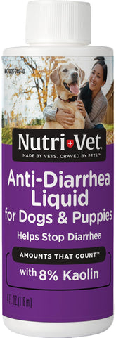 Nutri-Vet Anti-Diarrhée Liquide, bouteille prête à l’emploi pour chiens.