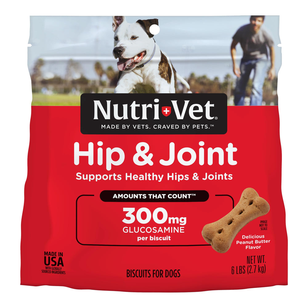 Nutri-Vet Hip & Joint pour chiens, biscuit hanches et articulations pour la mobilité.