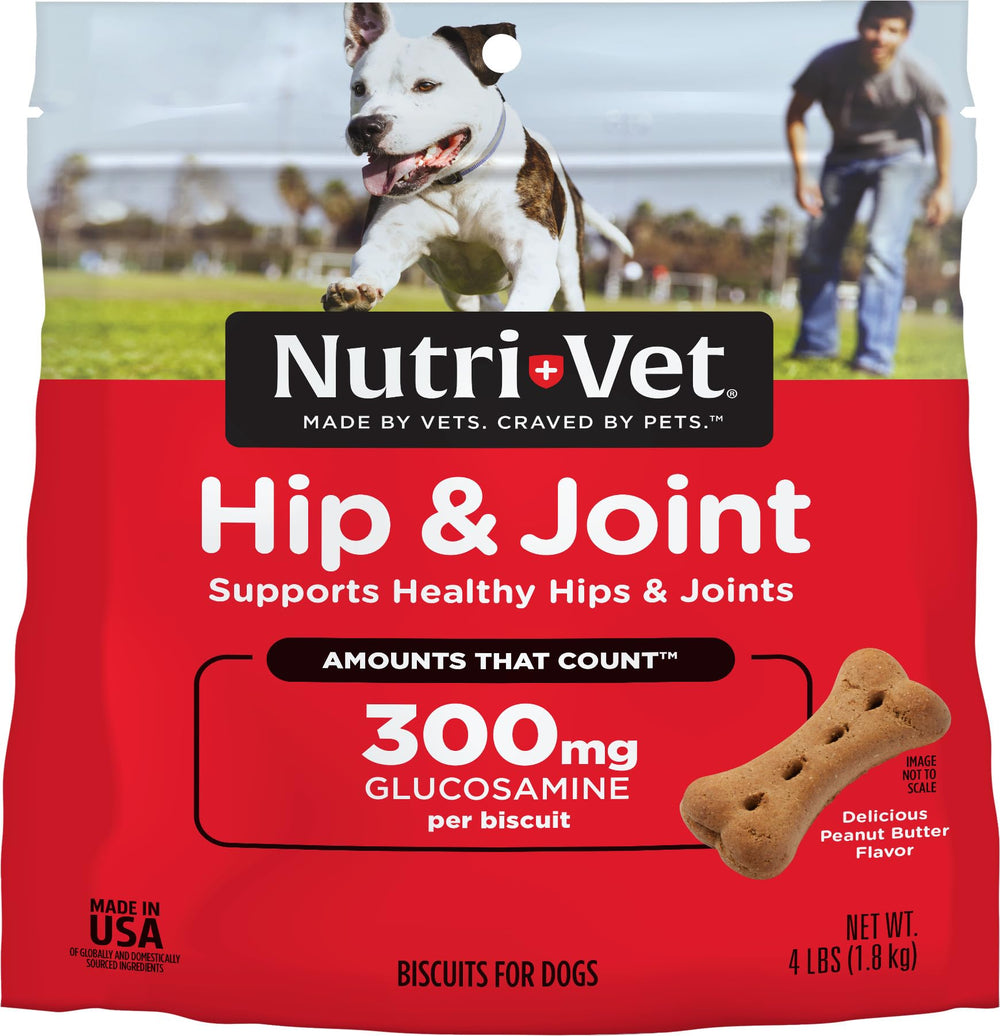 Nutri-Vet biscuits hanches et articulations soutiennent la mobilité du chien.