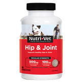 Nutri-Vet Hanche et Articulation, bouteille montrée, soutien potentiel à la mobilité canine.