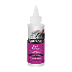 Nutri-Vet Rinçage oculaire pour chats — bouteille stérile facilitant le nettoyage sûr des yeux