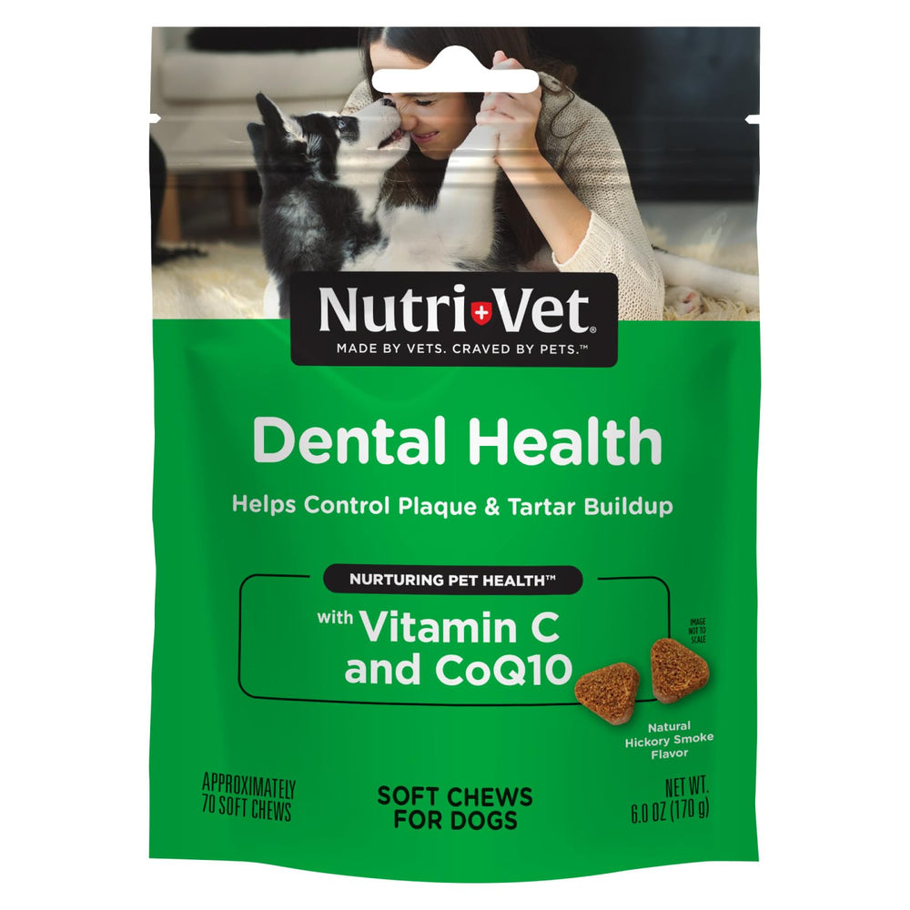 Nutri-Vet Dental Health Soft Chews emballage, présentation pratique pour routine dentaire simple.