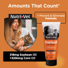 Nutri-Vet Hairball Paw Gel : huiles naturelles favorisent la digestion et la réduction des boules.