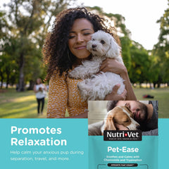 Nutri-Vet Pet-Ease Chews: etiquette du produit, formulation vétérinaire.