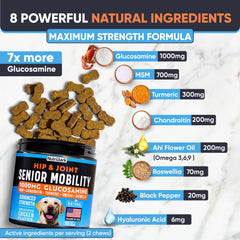 Nutribark glucosamine chien, turmeric et boswellia pour potential anti inflammatoire.
