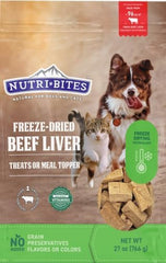 Nutribite foie de boeuf lyophilisé emballage 27oz, pratique pour récompenser.