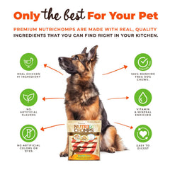 NutriChomps torsade 6 pouces lait, goût crémeux apprécié par les chiens.