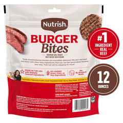 Nutrish Burger Bites sans maïs ni soja, choix naturel.
