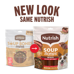 Nutrish os à mâcher Minis, texture douce idéale pour petites mâchoires.