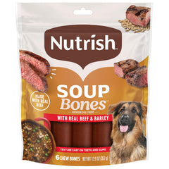 Nutrish Soup Bones emballage refermable pour conserver les friandises.