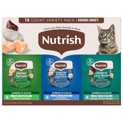 Nutrish Purrcata au poulet, bouchée appétissante pour chat actif.