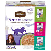 Nutrish Purrfect Broths poulet classique, texture savoureuse, idéal pour agrémenter les repas.