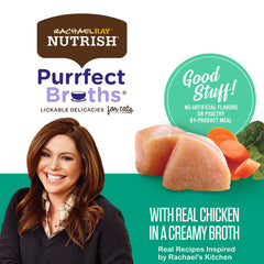 Nutrish Purrfect Broths texture crèmeuse poulet, facile à servir